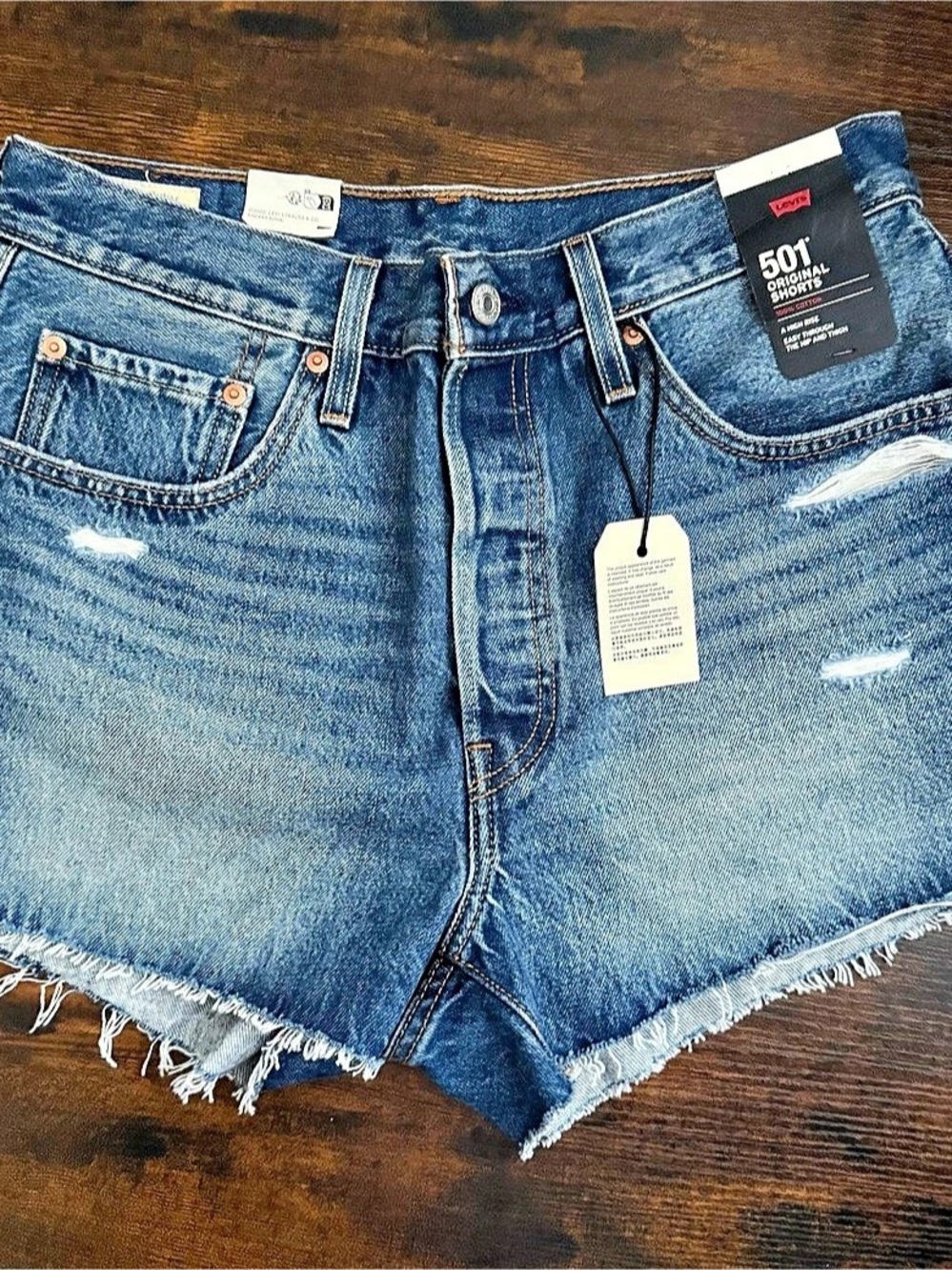 Levi's 501 Original Shorts Denim Jean Shorts Blue Waist 34 NWT